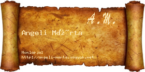 Angeli Márta névjegykártya
