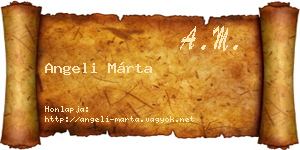 Angeli Márta névjegykártya
